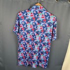 Tailorbyrd Mens Flamingo Tropical Floral Golf Polo Shirt Blue Medium