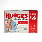 Huggies Simply Clean Unscented Baby Wipes 18-pack 1152 Wipes