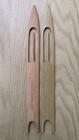 2-vintage Large Eye Bamboo Fishing Net H-made Needles   9- 9 16  X 15 16    Htf 