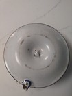 Antique French Enamelware Candleholder White With Blue   Red Farmhouse