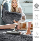 2x3 Machine Washable Small Bedside Rug  Soft Fluffy Shaggy Entryway Throw Rugs F