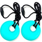 Lil Jumbl Pt001 Baby Teething Pendant Bpa-free Teether Turquoise 2-pack