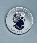2016 Canada  5 Silver Maple - Reverse Proof - Year Of The Monkey Privy