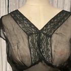 Vintage 1930 Rayon Sheer Dress Nightgown Hollywood Black Medium 