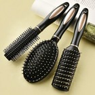 Round Boar Bristle Hair Brush Soft Styling Comb For Women Portable Salon Tool 3p