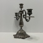 Silver Plated Vintage 3 Arm Victorian-style Metal Candelabra
