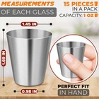 Metal Reusable Shot Glasses 30ml 1oz - 15 Pcs Stainless Steel Shot Glasses Un   