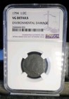 1794 Half Cent - Ngc Vg Details  Environmental Damage 
