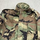 Military Coat Cold Weather Field Jacket Woodland Camo Size Medium Regular