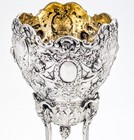 Hanau Sterling Silver Tripod Cup  Repouss   Putti  Floral Garlands And Ram Heads