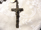 Antique Franciscan 7 Decades Rosary Crucifix Skull Crossbones St Francis Medal