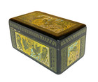 Vintage Hand Carved Lacquer Box  Olinala Mexico - Birds  Flowers   Foliage