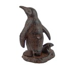 Small Penguin Figurine Statue Cast Iron Antique Style Paperweight Rustic Finish