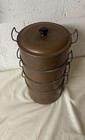 Vintage All Copper 4 Tier Steamer- Cooking Pot - Tiffin Carrier W cover