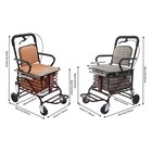 220lb Rolling Walker Foldable Shopping Cart W seat   Casters Trolley For Seniors