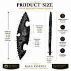 Handmade Black Obsidian Spearhead 10  Flint Knapped Volcanic Glass Arrowhead