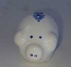 Miniature Ceramic Porcelain Pig Blue And White Flowers Miniature Collection