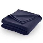 Fleece Blanket Queen Size 90x90 Super Soft Lightweight Plush Navy Throw For Bed
