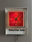 Ballantine Ale Beer Vintage Sign Lightweight Clock  working 