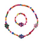 Wholesale 11 Colorful Wooden Bead Cute Children Necklace Bracelet Jewelry Sets
