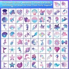 Charlent Glitter Mermaid Temporary Tattoos For Kids - 74 Multicolor 