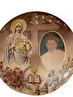 Antique 9 Inch Celluloid Tin Photo Button Religious