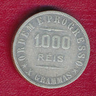 Brazil 1908 1000 Reis Silver Coin   nicely Circulated   Ships Free  