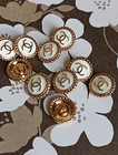Lot Of 10 Cc Button 16mm  Designer Button Gold Tone Replacement Chanel  Button