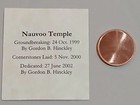 Nauvoo  Il Temple Lds Mormon Counter Stamped Punched On Lincoln Cent Penny Coin