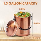 Enloy Kitchen Countertop Compost Bin  1 3 Gallon  Stainless Steel  Copper