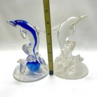 Diving Dolphin Lot - Glass Paperweight Statue Set