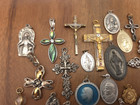 Vintage-now 30 Piece Cross Christian Catholic Medals Pendant Religious Lot  9