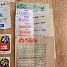 Vintage Las Vegas Ephemera Lot Stardust Sahara Aladdin Casino Keno Tickets 1970s