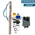 Dc24v 2   Od Solar Deep Well Pump Water Pump 686gph Submersible mppt Controller