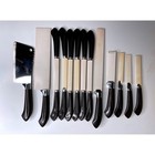 Vintage Ginsu Knife Set 19 Piece Stainless Steel Brown Handle Cleaver Steak Usa