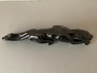 Vintage Black Panther Ceramic Stalking Figure Statue 24  Mid Century Modern
