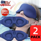 3d Travel Eye Mask Sleeping Soft Padded Shade Cover Rest Relax Blindfold- 2 Pack