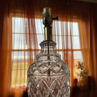 Vintage Cut Crystal And Brass Table Lamp