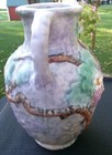 Weller Silvertone Dogwood Vase 8  Textured Art Pottery 1920s Double Handle
