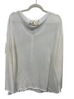 Pol Sheer Long Sleeve Henley Shirt Women Large Scoop Neck Minimalist Knitwear Ne