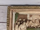 Vintage Raised 3d Plaster Cast The Last Supper Jesus Leonardo Da Vinci Catholic 