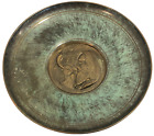 Vintage Judaica Blowing Shofar Plate Judaism Jewish Jerusalem Hebrew Brass