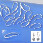 50pcs 925 Sterling Silver Earring Hooks 16mm Diy Jewelry Findings Supplies Lot
