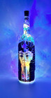 King Tut Stained Glass Decoupage Wine Bottle Art With Polymer Clay Accents 