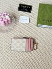 Gg Marmont Pink Leather Zip Card Holder Keychain Mini Wallet W  Box Real Photos