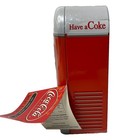 Coca-cola Vending Machine Tin Box Red Vendo Style Hinged Door W  Tag Vintage