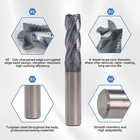 4 Flute 3 8  X 1  X 2-1 2  Solid Carbide Roughing End Mill - Alcrsin Coated