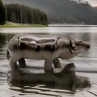 Vintage African Heavy Ebony Wood Tribal Figure Hand Carved Water Buffalo