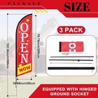 Preboun 3 Set Open Feather Flag Pole Kit 8 53 Ft Now Open Flags Tall Grand Op   