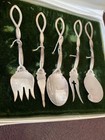 5 Piece Frank M  Whiting Fws7 Open Handle Sterling Silver Hostess Serving Set